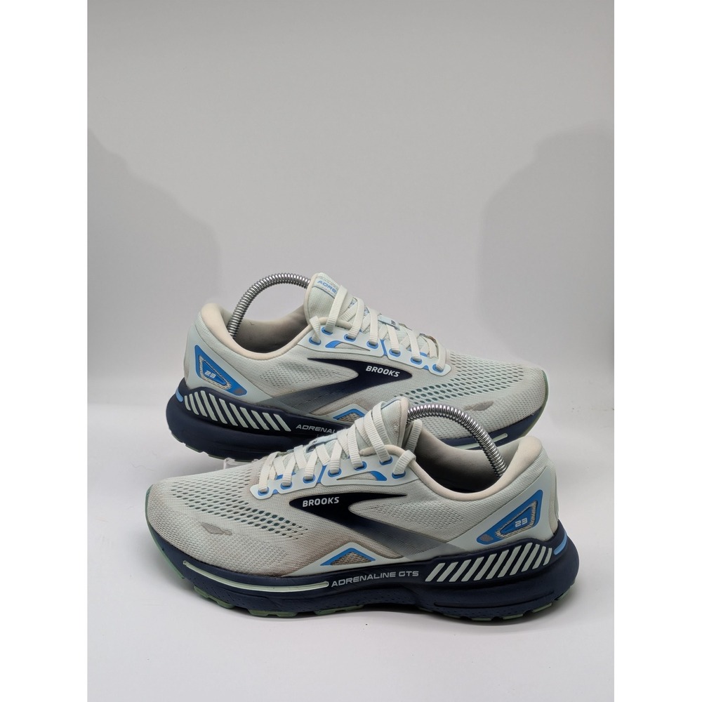 Brooks Adrenaline GTS 23 Women's Running Shoes Size 10.5 B White Blue Stability